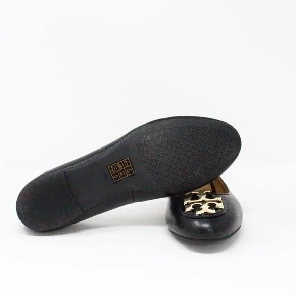 TORY BURCH #MCA020 Black Claire Ballet Flat Tumbled Leather (US 6.5 EU 36.5)